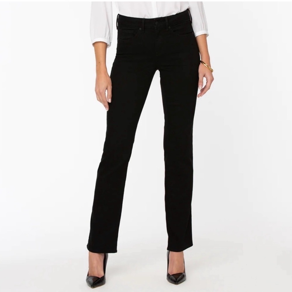 Nydj Marilyn straight leg jeans black 4P